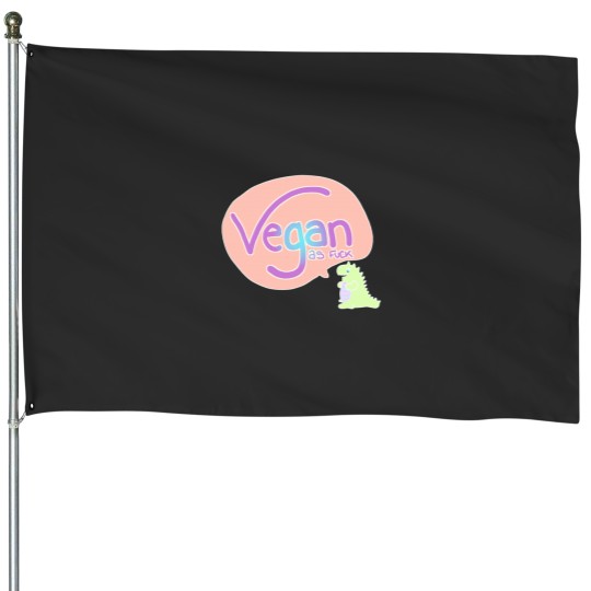 Discover Vegan as fucks kawaii pastel dinosaur House Flags