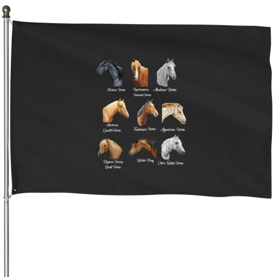 Discover Horse Breeds Equestrian horseback riding gift for girls House Flags