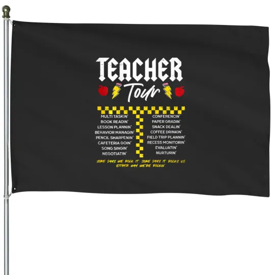 Discover 2sided FrontBack Lightning Bolt ABCD The Teacher Tour House Flags