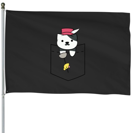 Discover Senor Don Gato Pocket Tee Classic House Flags