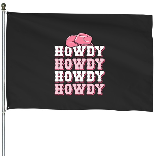Discover Pink Howdy Cow Print Western Country Texas Rodeo House Flags