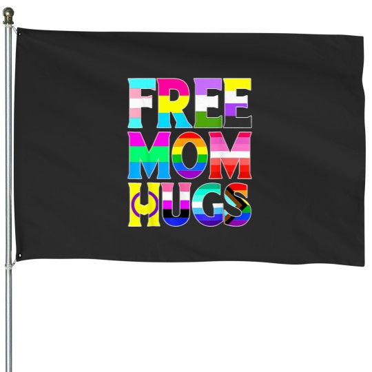 Discover Free Mom Hugs Rainbow Flag LGBTQ Pride Month Cute Trans House Flags