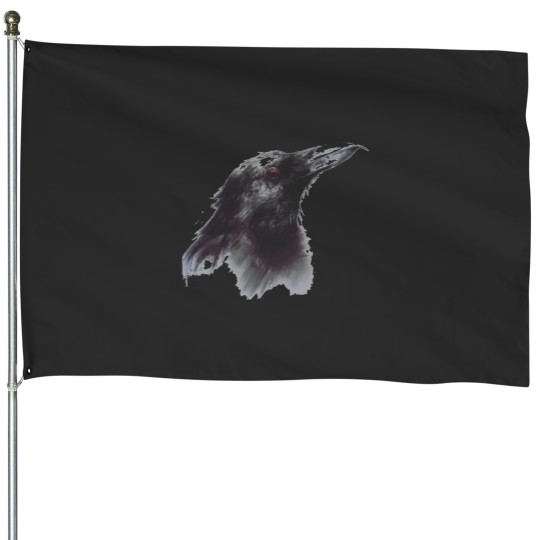 Discover Trendy Crow Print House Flags