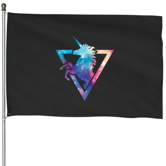 Discover Galaxy Unicorns House Flags