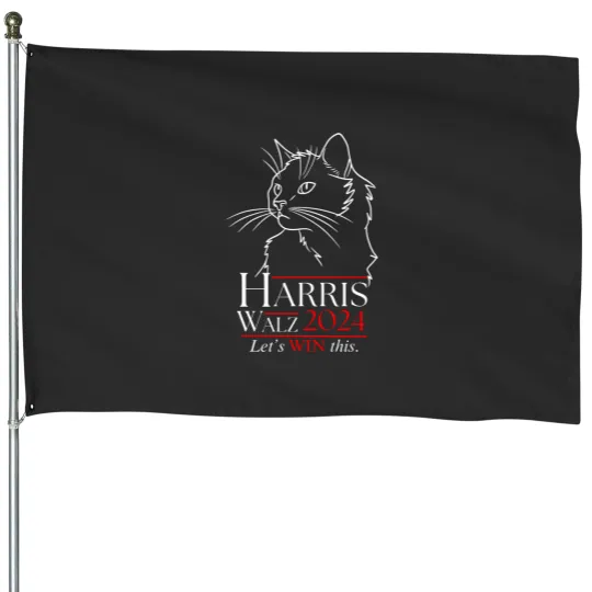 Discover Harris Walz 2024 House Flags Cat Lady for Kamala Harris Walz House Flags Cat Ladies