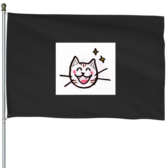 Discover smiling cat House Flags