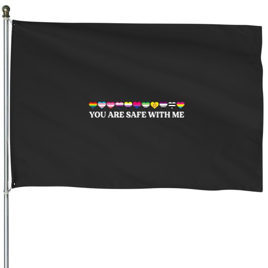 Discover You Are Safe With Me LGBTs Flag House Flags