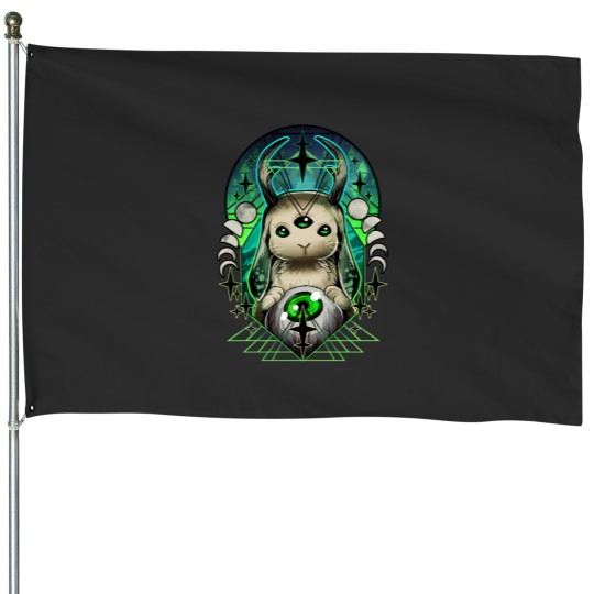 Discover Space Bunny  Classic House Flags