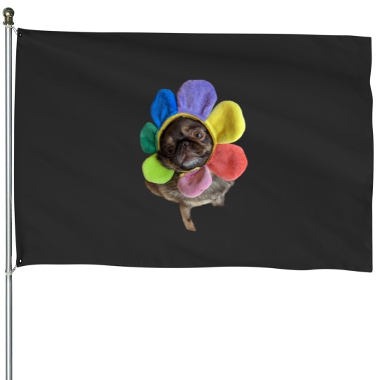 Discover Chilli The Pug flower hat House Flags