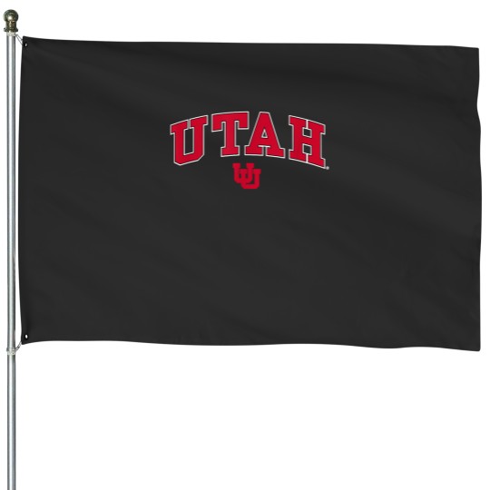 Discover Utah Utes Arch Over Black Officially Licensed House Flags