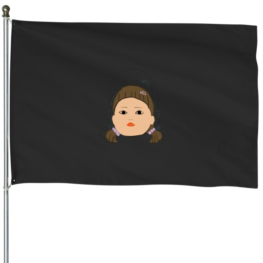 Discover The Squid Cosplay robot doll shadow background House Flags