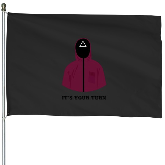 Discover Squid Cosplay - Pink Soldier - It_s your turn funny (1) House Flags