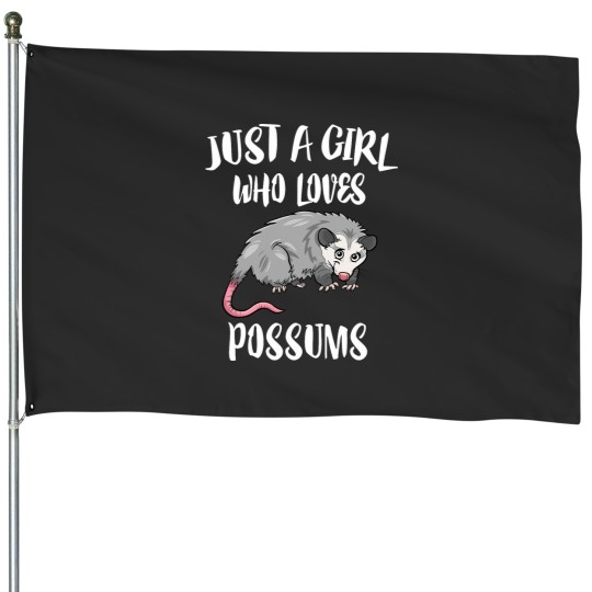 Discover Just A Girl Who Loves Possums Animal Gift House Flags