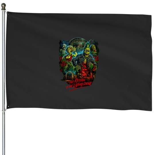 Discover Return of the living dead, tarman, zombies House Flags, Horror movies House Flags