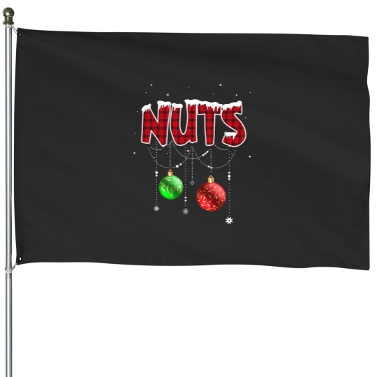 Discover Chest Nuts Christmas Red Plaid Matching Couple Chestnuts House Flags