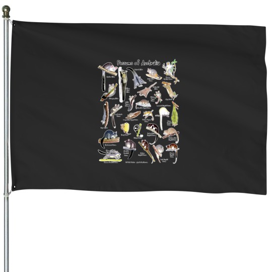 Discover Possumss of Australia (with names) House Flags