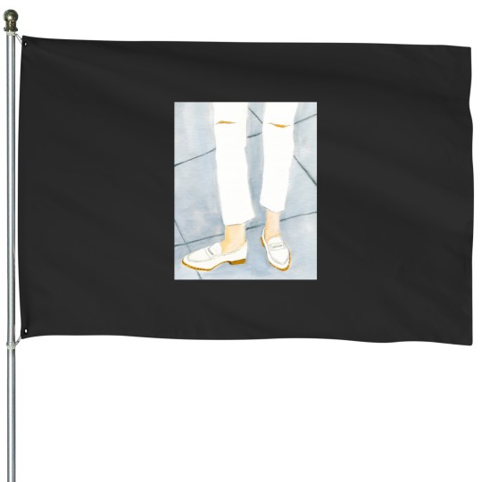 Discover White On White Loafers 3128 House Flags