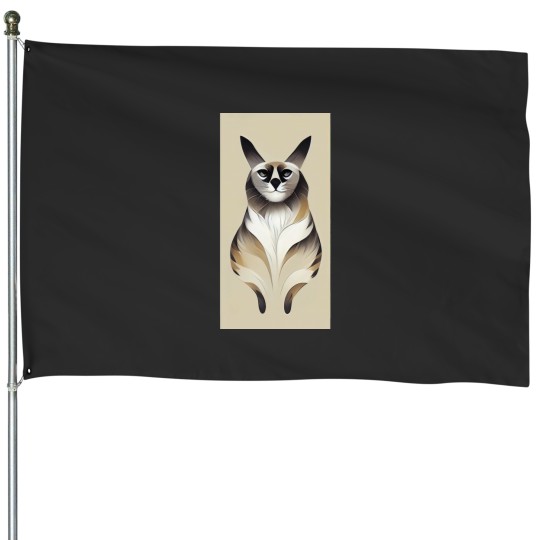 Discover Abstract Balinese cat House Flags
