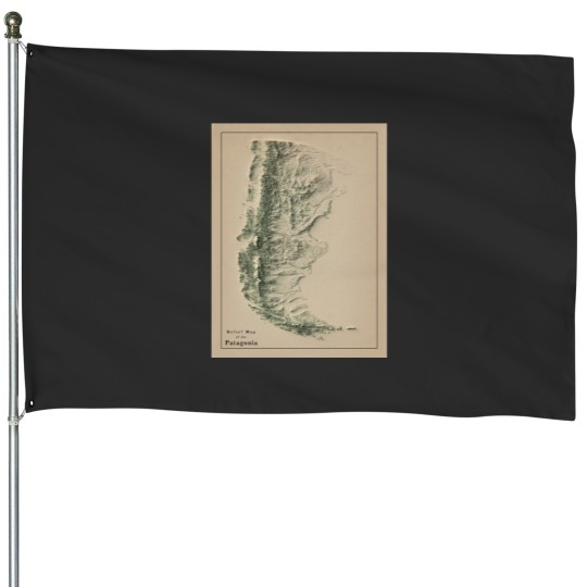 Discover Patagoniass in Argentina and Chile Relief Map 3D digitallyrendered House Flags