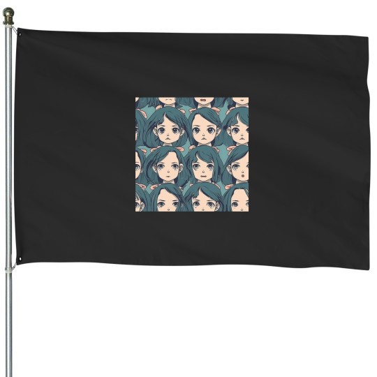 Discover Anime Wifu FaceAnime Wifu Face Pillow House Flags