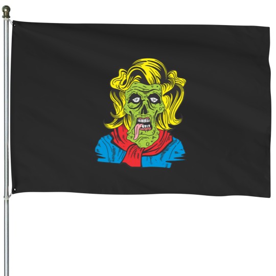Discover Zombie pop House Flags