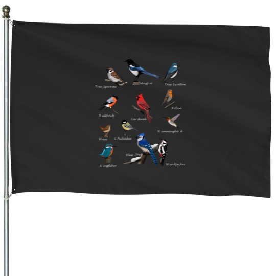 Discover Garden Birds Cardinal Blue Jay Hummingbird Robin Wren Finch House Flags