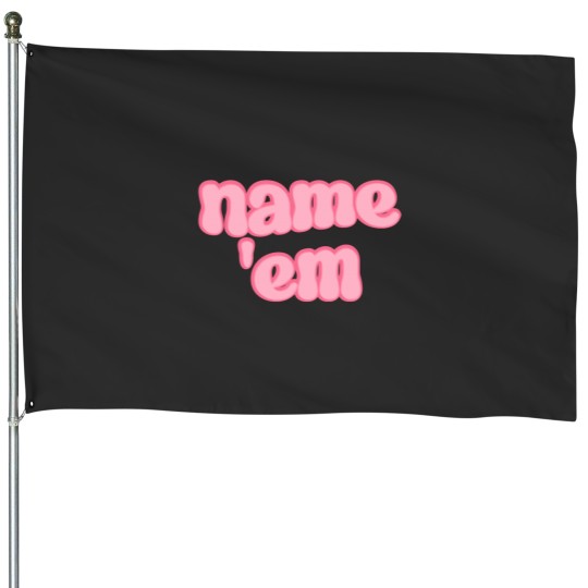 Discover Real Housewives Collection Name Em Pink Bubbly Font Design Inspired by Sutton Stracke on RHO House Flags