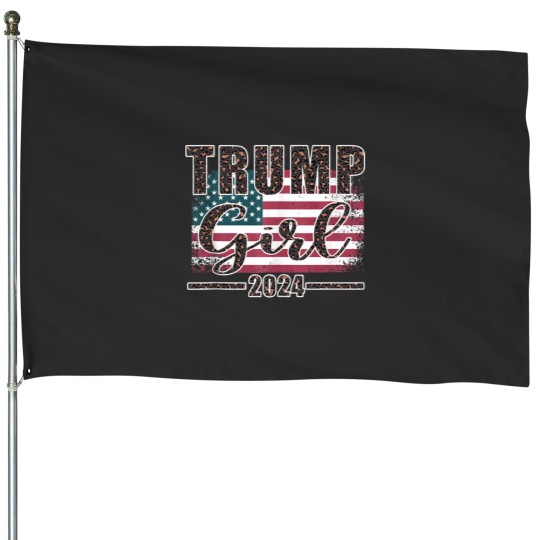 Discover Trump Girl 2024 Pro Trump Supporter for Women Leopard Print Tank Top House Flags