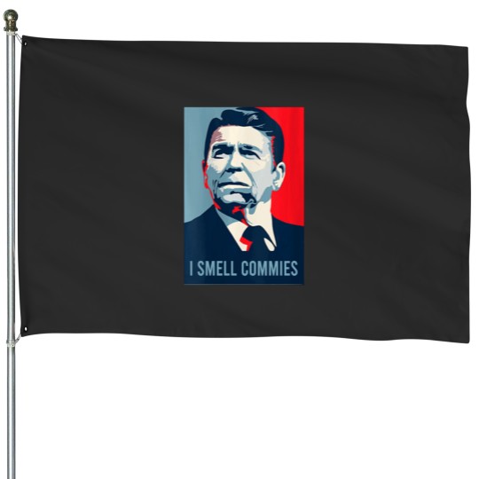 Discover Ronald I smel commes reagan House Flags