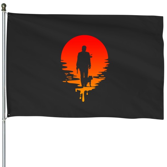 Discover Wicks and dogs Sunset House Flags