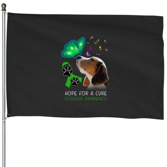 Discover Beagle Hope For A Cure Scoliosis Awareness House Flags