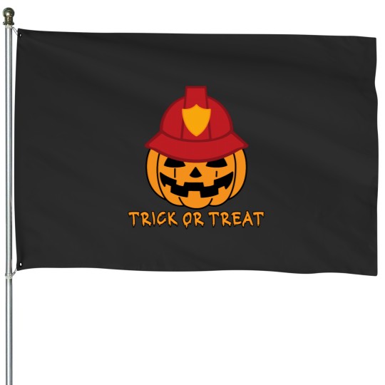 Discover FireFighter Pumpkin Trick or Treat House Flags