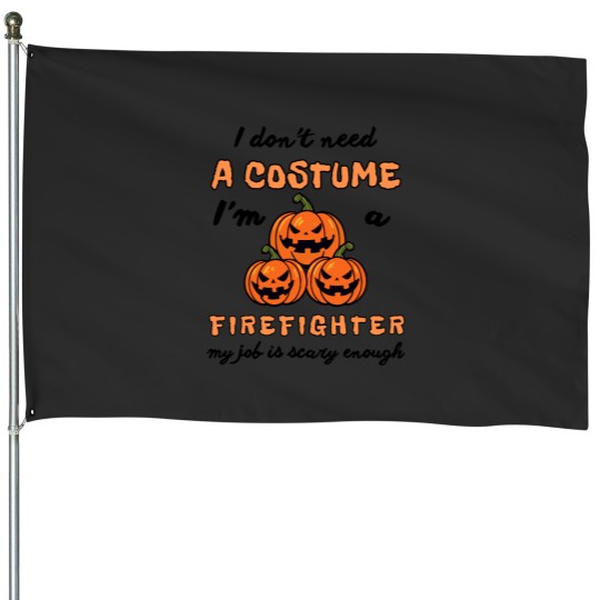 Discover Firefighter's Halloween Humor Tee House Flags