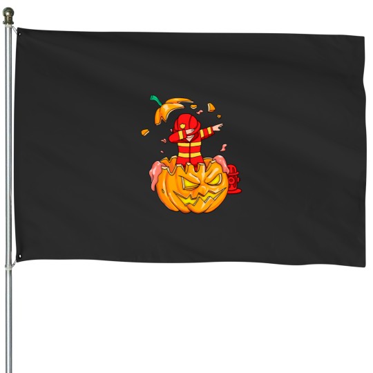 Discover Firefighter Dabbingg Halloween House Flags