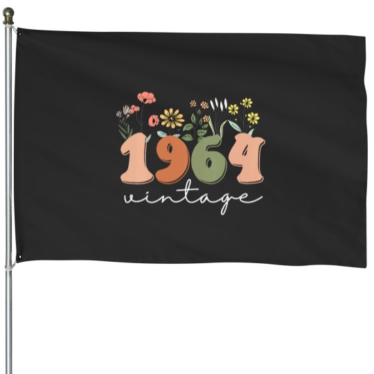 Discover Womens 60 Years Old Vintagess 1964 60th Birthday Tee Wildflower Women VNeck House Flags