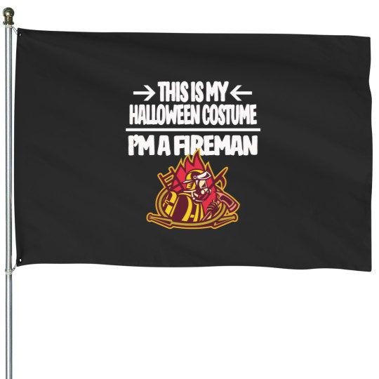 Discover I'm a Fireman Firefighter This is My Halloween Costume Idea Fitted Scoop House Flags
