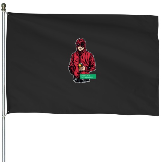 Discover Living For The Weekend RED House Flags