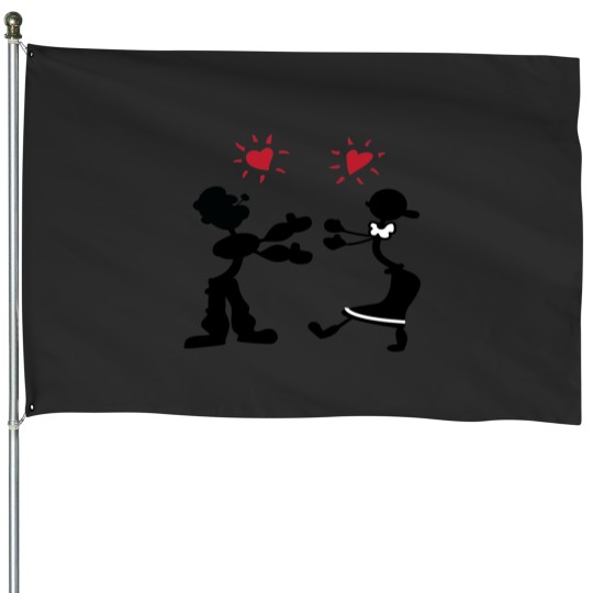 Discover Couple popeye and olive Essential House Flags