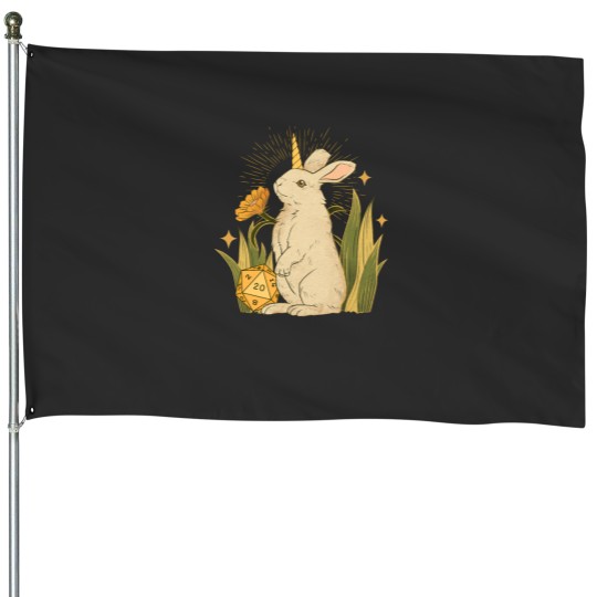 Discover ALMIRAJ DND DICE Cute Rabbit D20 dice. House Flags