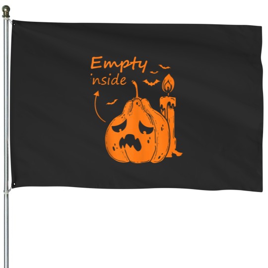Discover Funny Pumpkin Empty Inside Halloween House Flags