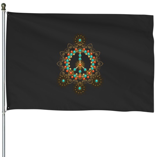 Discover Peace Sign with House Flags