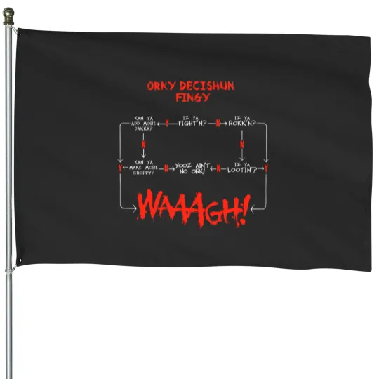 Discover Ork WAAGH Decision Chart Decishun Fingy! House Flags