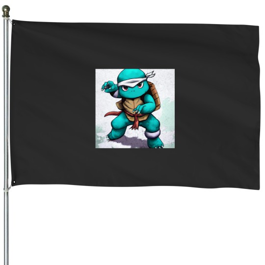 Discover Teenage Mutant Ninja Squirtle Imaginative Cartoon House Flags