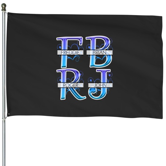 Discover Queen Initials Freddie Brian Roger John House Flags