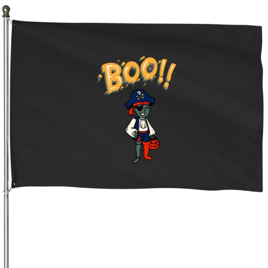 Discover Cute Halloween Spooky Pirate House Flags