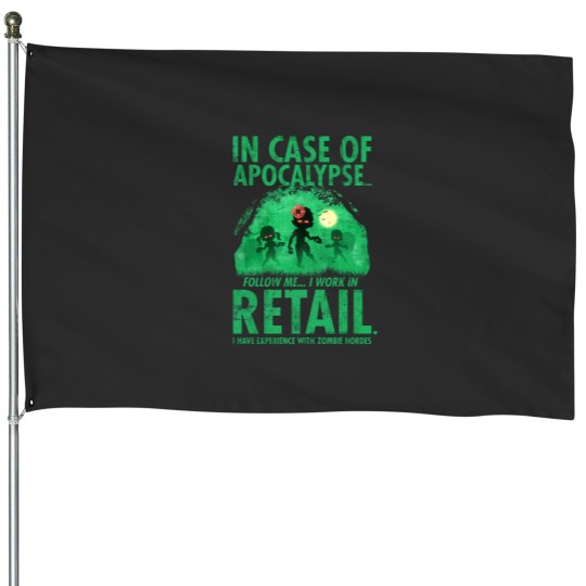 Discover Retail Worker Funny Zombie Halloween House Flags