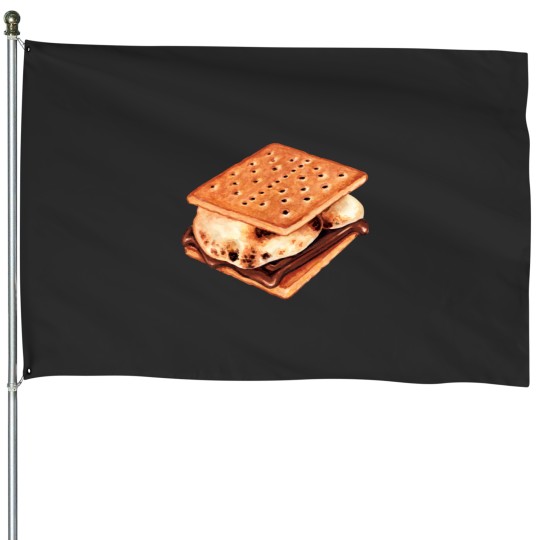 Discover Smores Pattern Brown House Flags