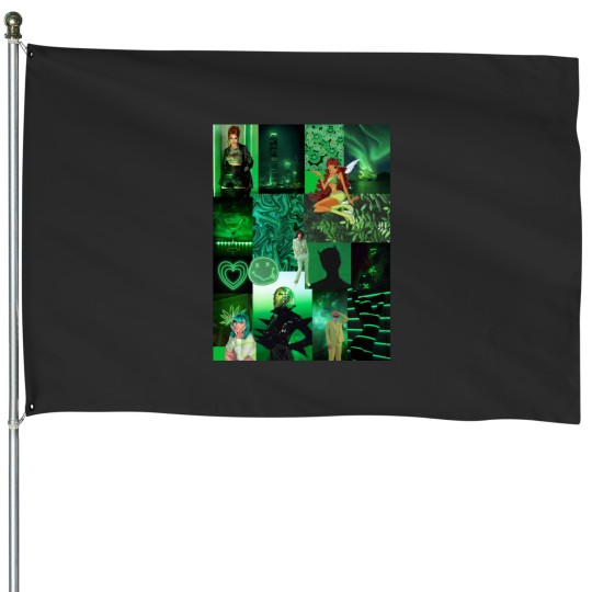 Discover Green Collage Active House Flag - Vibrant Home Decor