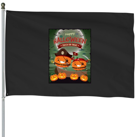Discover cute pumpkin plays the role of a pirate House Flags