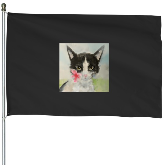 Discover Pretty Kitty Hello Springs House Flags